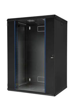 Vægrack 600x800x730 15U glasdør sort - 1