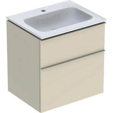 Geberit Icon møbelpakke 600 x 480 x 630 mm 2 skuffer sandgrå porcelæn lakeret blankpoleret - 1