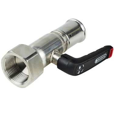 Henco kuglehane pres/indvendig gevind med håndtag 32 mm x 1 1/4" rustfrit stål - 1