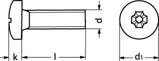 M2X6 DIN 7985 A2 pan hovedet maskinskrue Z - 1