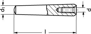 M 8 12X90 konisk stift med  indvendig gevind - 1