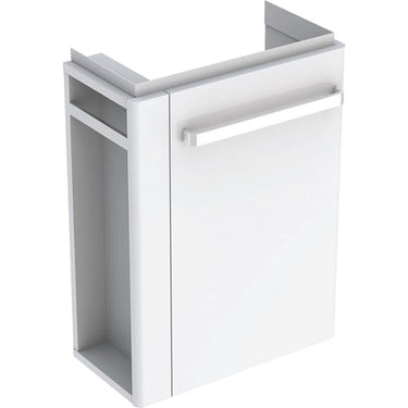 Geberit Renova Compact vaskeskab 448 x 252 x 604 mm 1 låge/håndkl.holder tv blankpoleret hvid højkomprimeret trelags-spånplade lakeret - 1