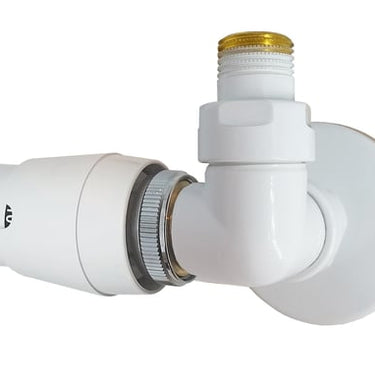 KRISS Corner RTL returtermostatventilsæt 1/2" V/L fremløb venstre hvid (RAL9016) - 1