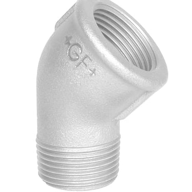 Vinkel 45° galvaniseret nippel/muffe 2 1/2 - 1