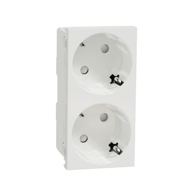 2xSchuko socket 2P+E screwless white - 1