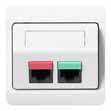 LK OPUS 66 Dataudtag for 2x Actassi RJ45 1 modul vinklet hvid - 1