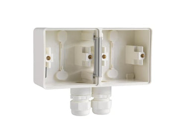 Underlag 2-modul 2x M20 IP55 hvid - 1