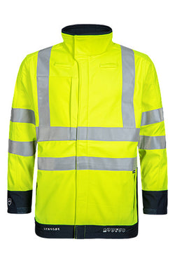 Lyngsøe Flammehæmmende Softshell Jakke Hi-Vis gul/navy str XXL - 1