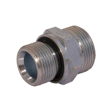 24° lige indskruning 12L  M18x1,5 metrisk flad NBR pakning - 1
