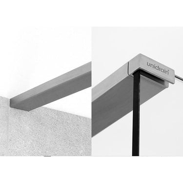 Unidrain GlassLine topstang til brusevæg 1200mm højrestillet - 1