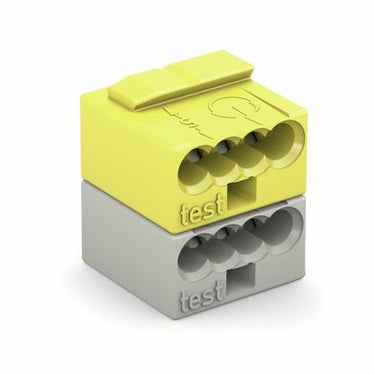 Modulært 4-lederprintstik til individuelle loddestifter lysegrå/gul - 1