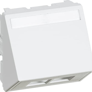CLIC'LINE Dataudtag for 2x Actassi RJ45 1,5 modul vinklet hvid - 1