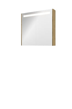 Sanibell Proline spejlskab med LED belysning 80 x 74 cm ideal eg sidepaneler - 1