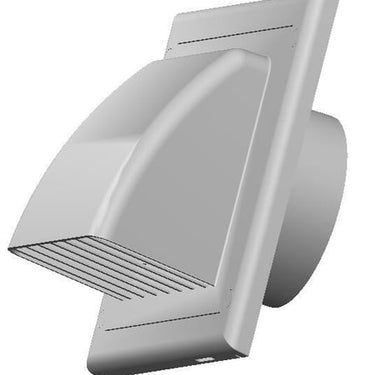 Rund Ø100 udvendigt gitter hvid - 1