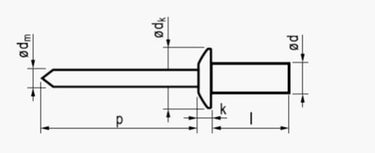 4,8X9,5 rundhovedet aluminium/stål blindnitte lukket bulk - 1