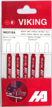 VIKING stiksavblad 52 mm / 1,2 mm for metal 5 stk NK2118A - 1