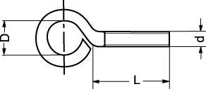 M6X100 FZB øjeskrue - 1