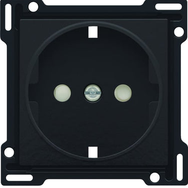 Afdækning til Schuko stikkontakt med pillesikring piano black coated - 1