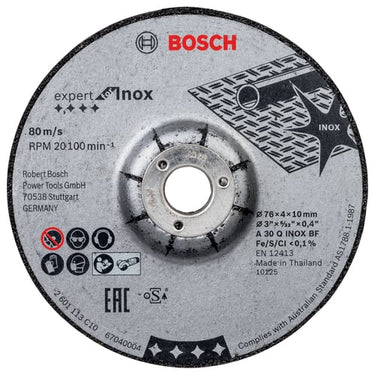 Blå Bosch Slibeskive Expert for INOX 2 stk. x 76 x 4 x 10 mm A 30 Q INOX BF; 76mm; 4mm; 10mm - 1