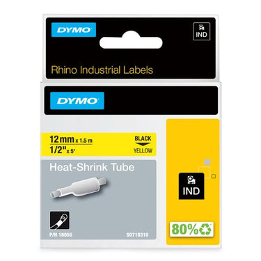 DYMO Rhino Industri tape krympeflex sort på gul 12mx1,5m - 1