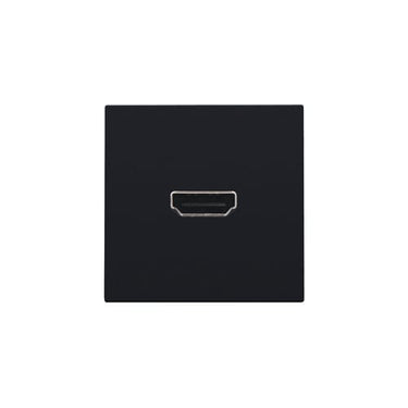 HDMI udtag med HDMI connector på bagsiden for stikmontering black coated - 1