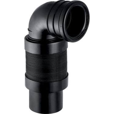Geberit Duofix toiletbøjning 90° Ø90x255-455mm t/vægtoilet sort - 1
