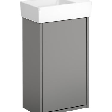 Gustavsberg Artic Small møbelsæt m/håndvask hh venstre 360 x 220 x 645 mm askegrå/hvid - 1